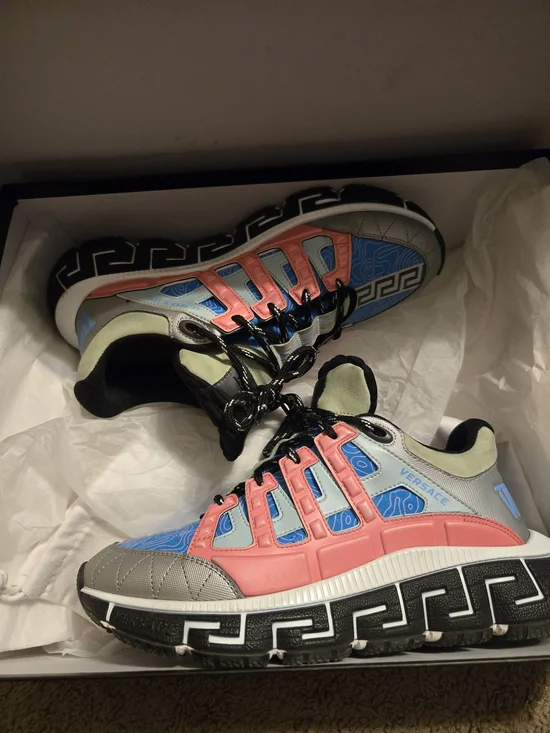 Versace Women’s Multicolor Athletic Sneakers - Pink & Blue - Picture 1 of 8